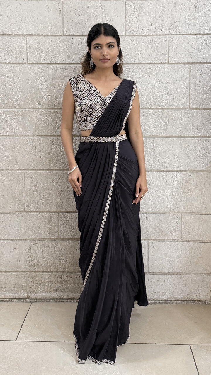 Ready-to-Wear Designer Saree with Embellished Blouse