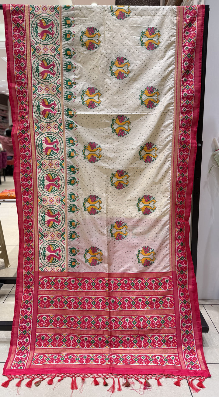 Hans–Kunjar Bhat Patola Saree Inspired by Double Ikat Design Motifs