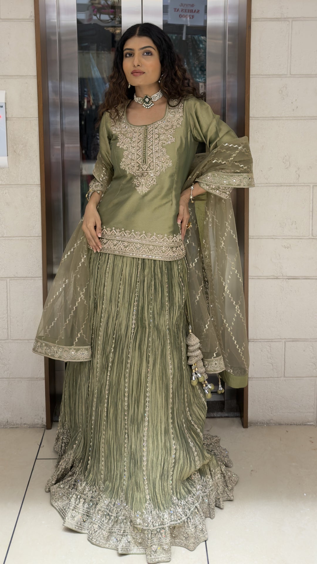 Designer Embroidered Sharara Set with Organza Dupatta Premium Wedding & Festive Wear