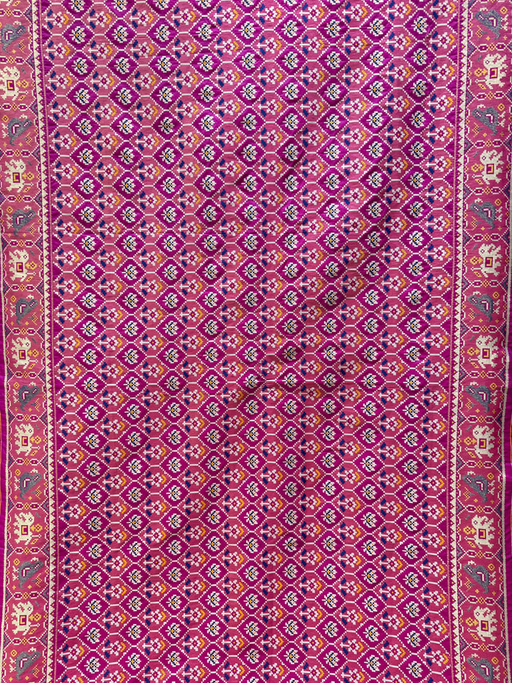 Royal Navratna Bhat with Popat Patola Saree – Chowkdi Layout Inspired Double Ikat Weaving