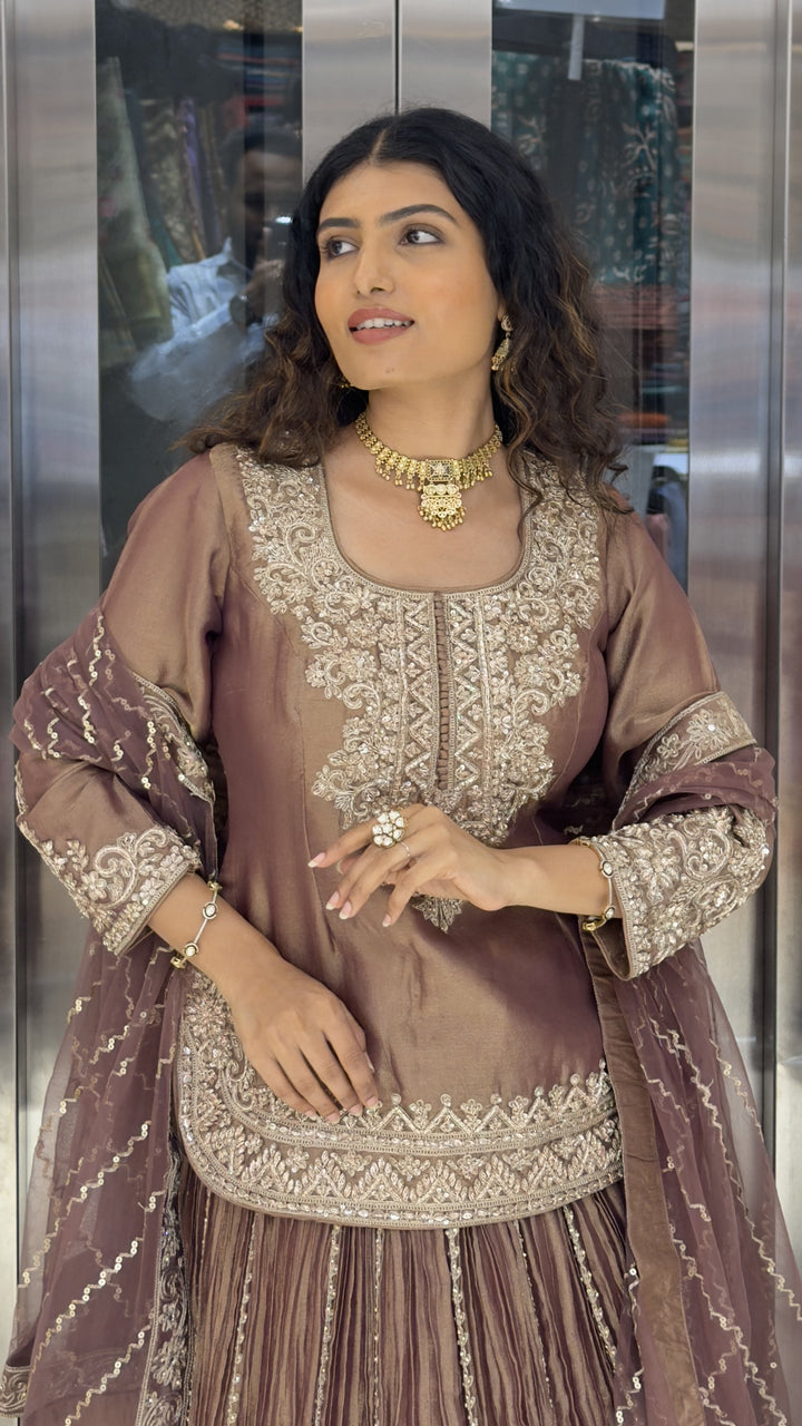 Designer Embroidered Sharara Set with Organza Dupatta Premium Wedding & Festive Wear
