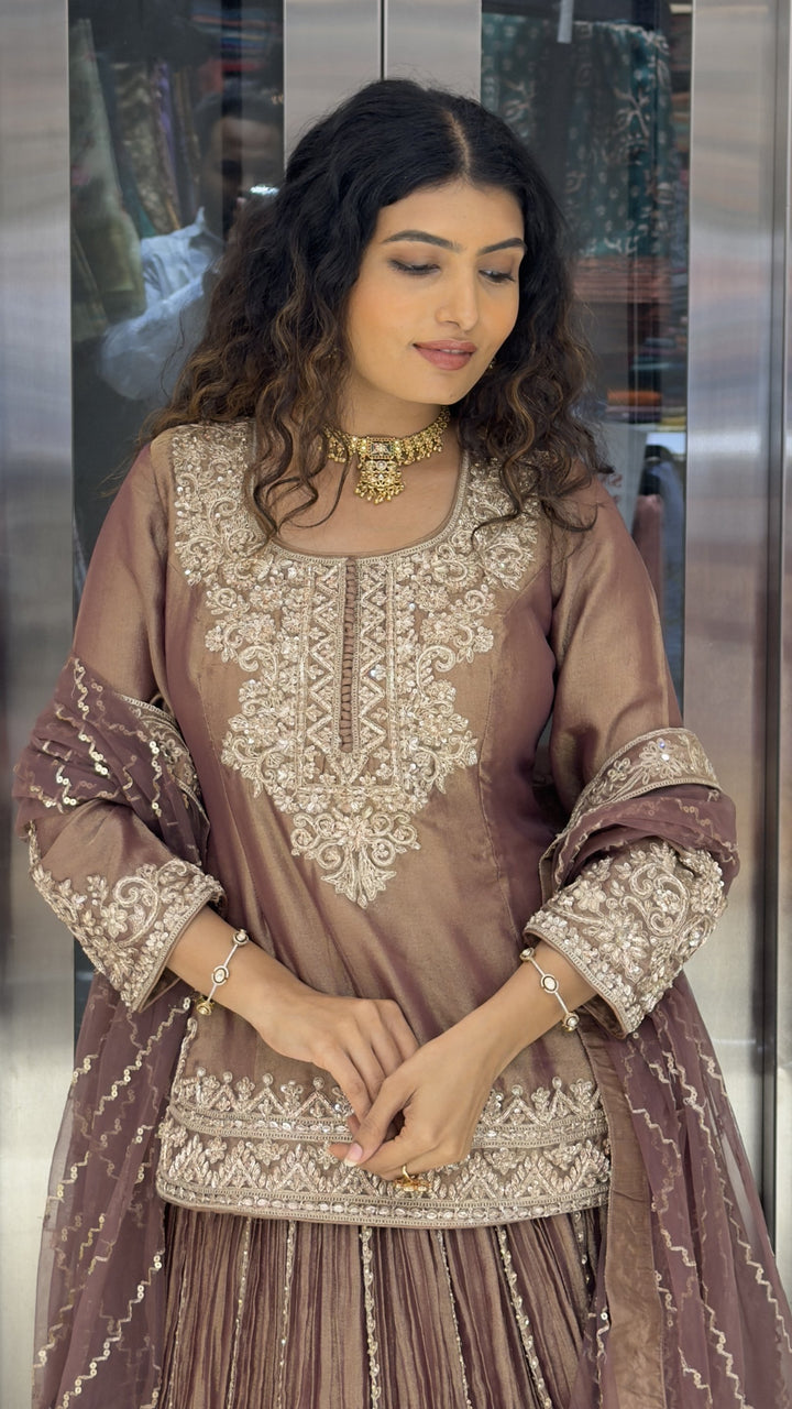 Designer Embroidered Sharara Set with Organza Dupatta Premium Wedding & Festive Wear