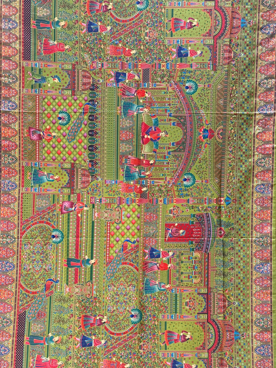 Royal Darbar Scene Patola Inspired Silk Saree with Traditional Heritage Weaving