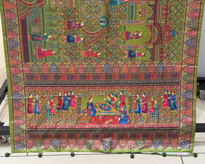 Royal Darbar Scene Patola Inspired Silk Saree with Traditional Heritage Weaving