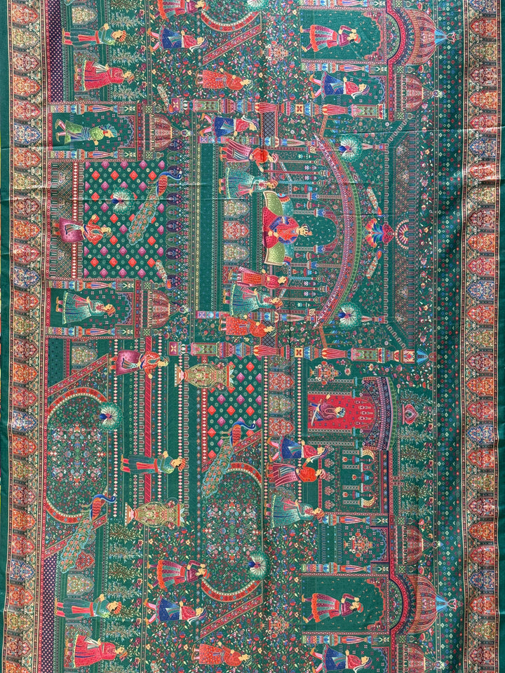 Royal Darbar Scene Patola Inspired Silk Saree with Traditional Heritage Weaving