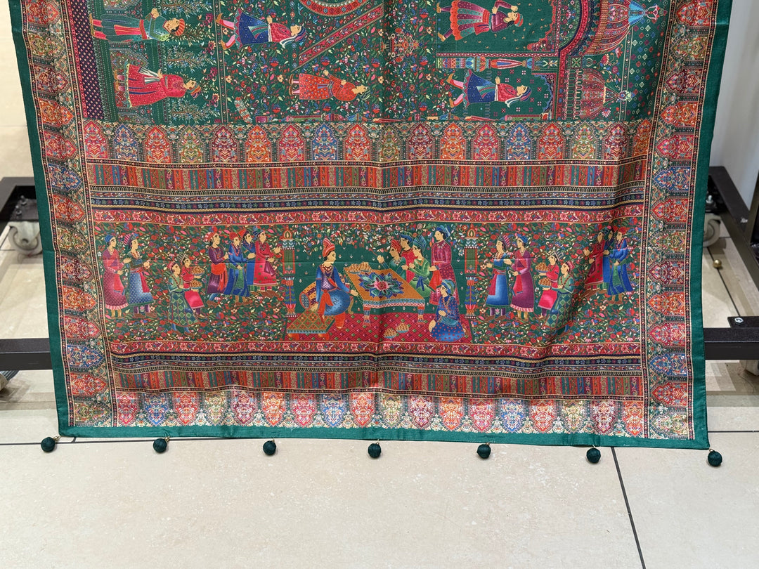 Royal Darbar Scene Patola Inspired Silk Saree with Traditional Heritage Weaving