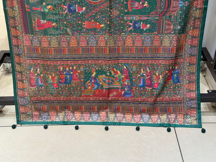 Royal Darbar Scene Patola Inspired Silk Saree with Traditional Heritage Weaving