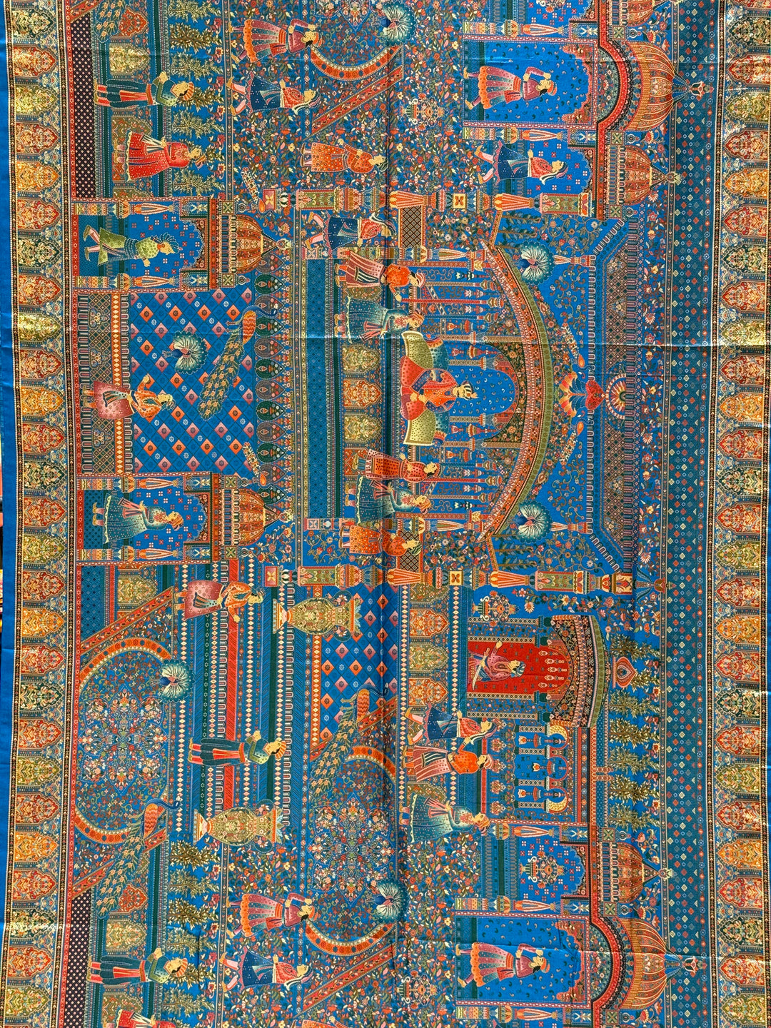 Royal Darbar Scene Patola Inspired Silk Saree with Traditional Heritage Weaving