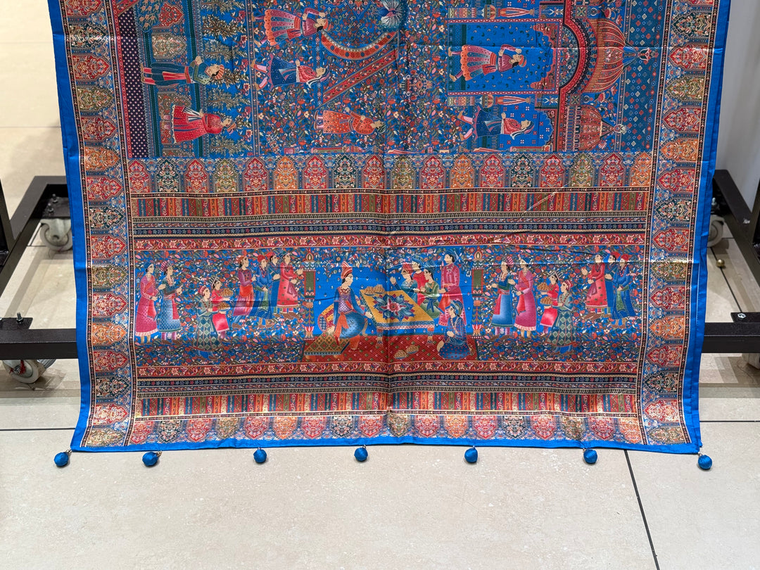 Royal Darbar Scene Patola Inspired Silk Saree with Traditional Heritage Weaving