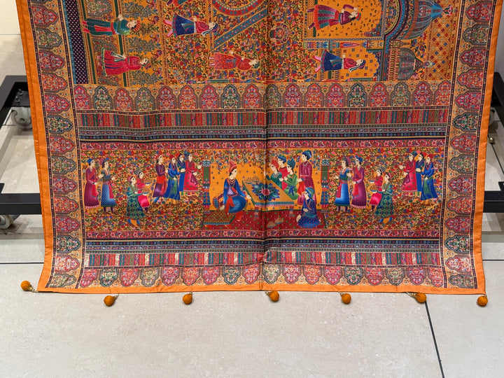 Royal Darbar Scene Patola Inspired Silk Saree with Traditional Heritage Weaving