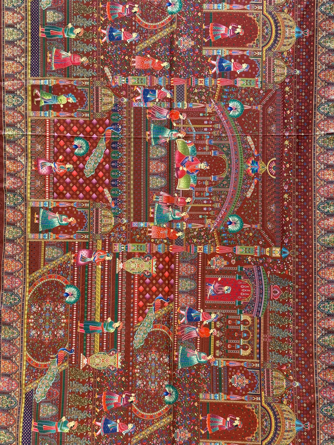 Royal Darbar Scene Patola Inspired Silk Saree with Traditional Heritage Weaving