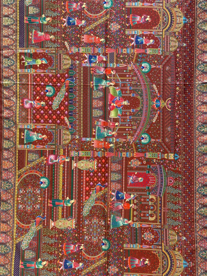 Royal Darbar Scene Patola Inspired Silk Saree with Traditional Heritage Weaving