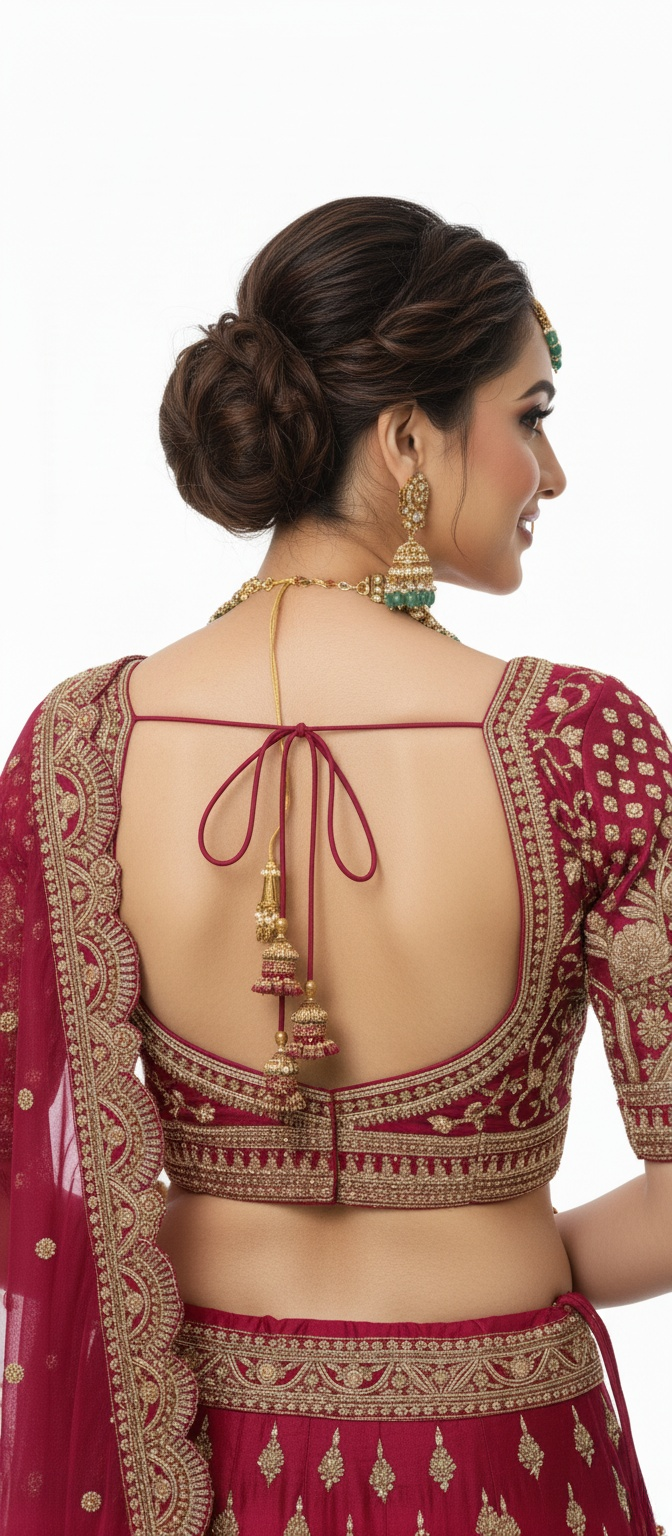 Maroon Handcrafted Bridal Silk Lehenga with Intricate Zari & Sequins Embroidery