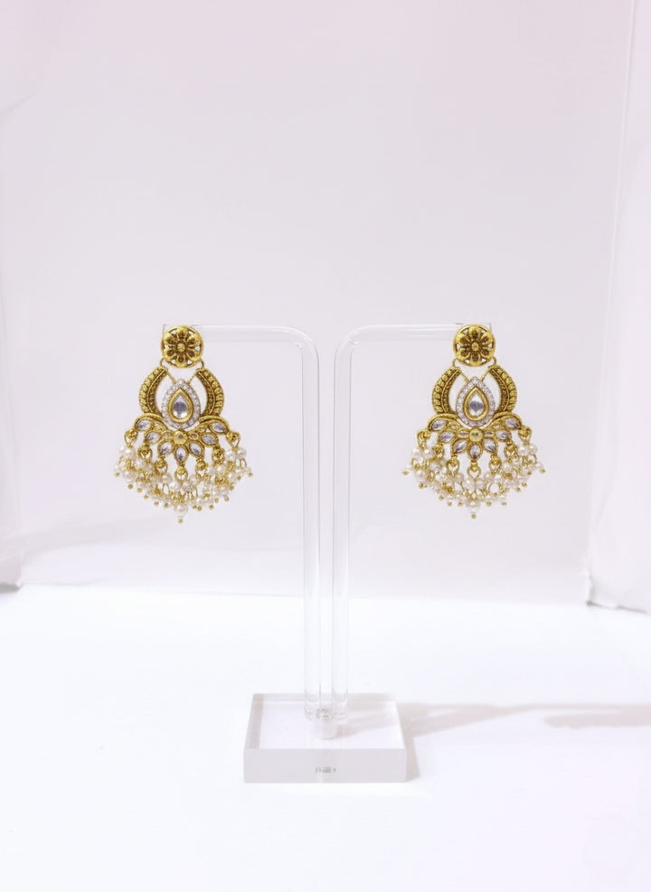 Antique Gold Kundan & Pearl Bridal Choker Necklace Set