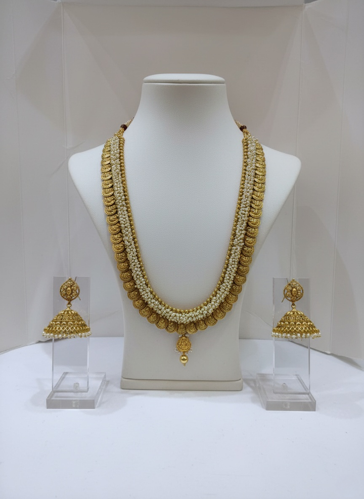 Traditional Kasumala and Pearl Antique Gold Set