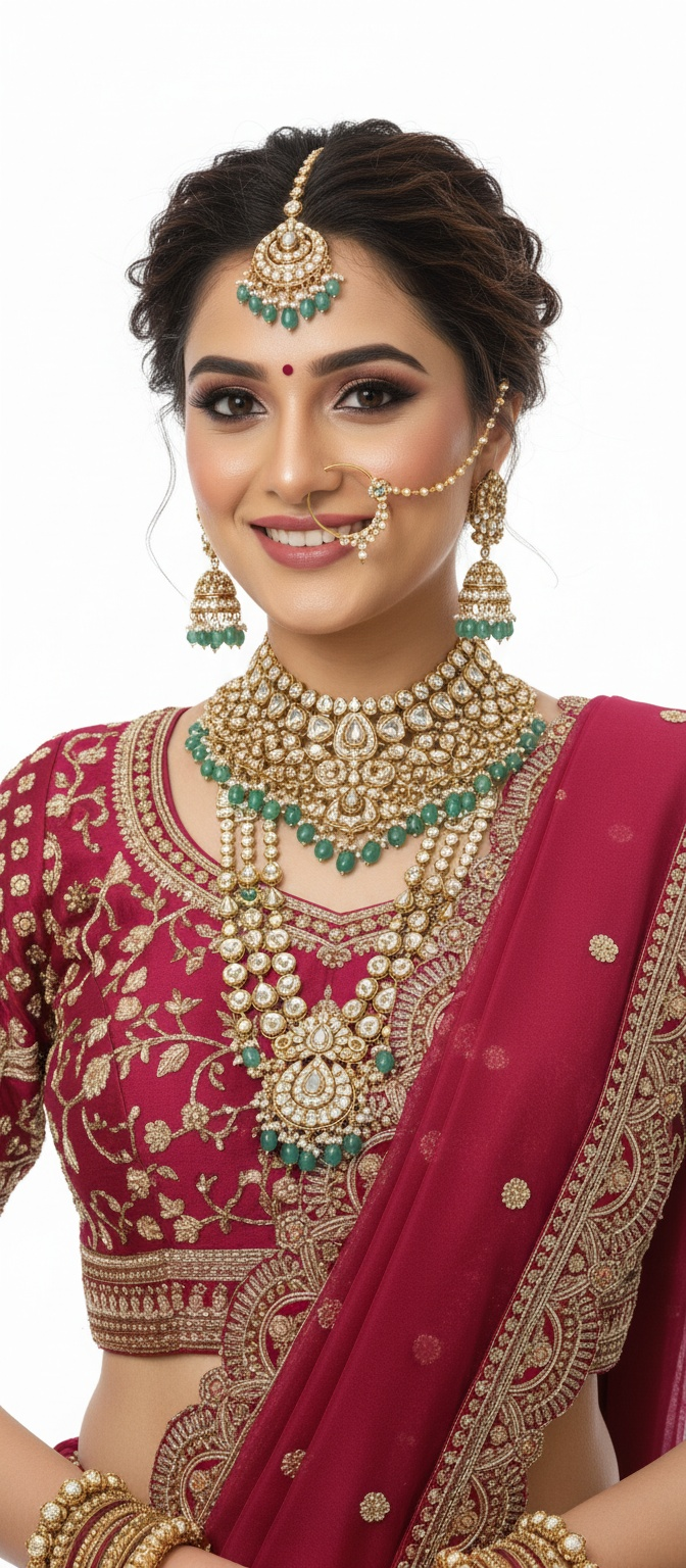 Maroon Handcrafted Bridal Silk Lehenga with Intricate Zari & Sequins Embroidery