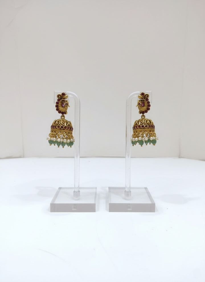 Temple Jewelry Set with Lakshmi, Elephant, and Peacock Motifs