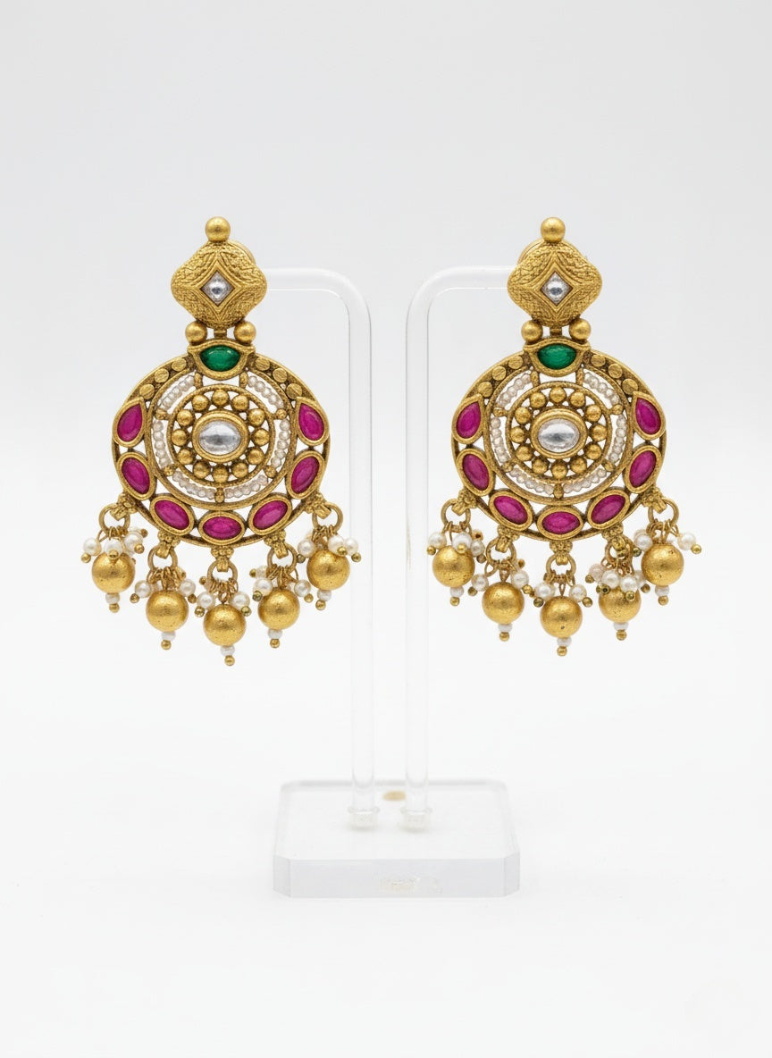 Royal Kundan Choker Necklace Set with Ruby & Emerald Stones
