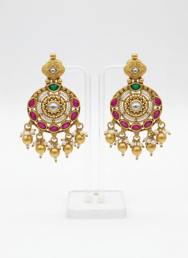 Royal Kundan Choker Necklace Set with Ruby & Emerald Stones