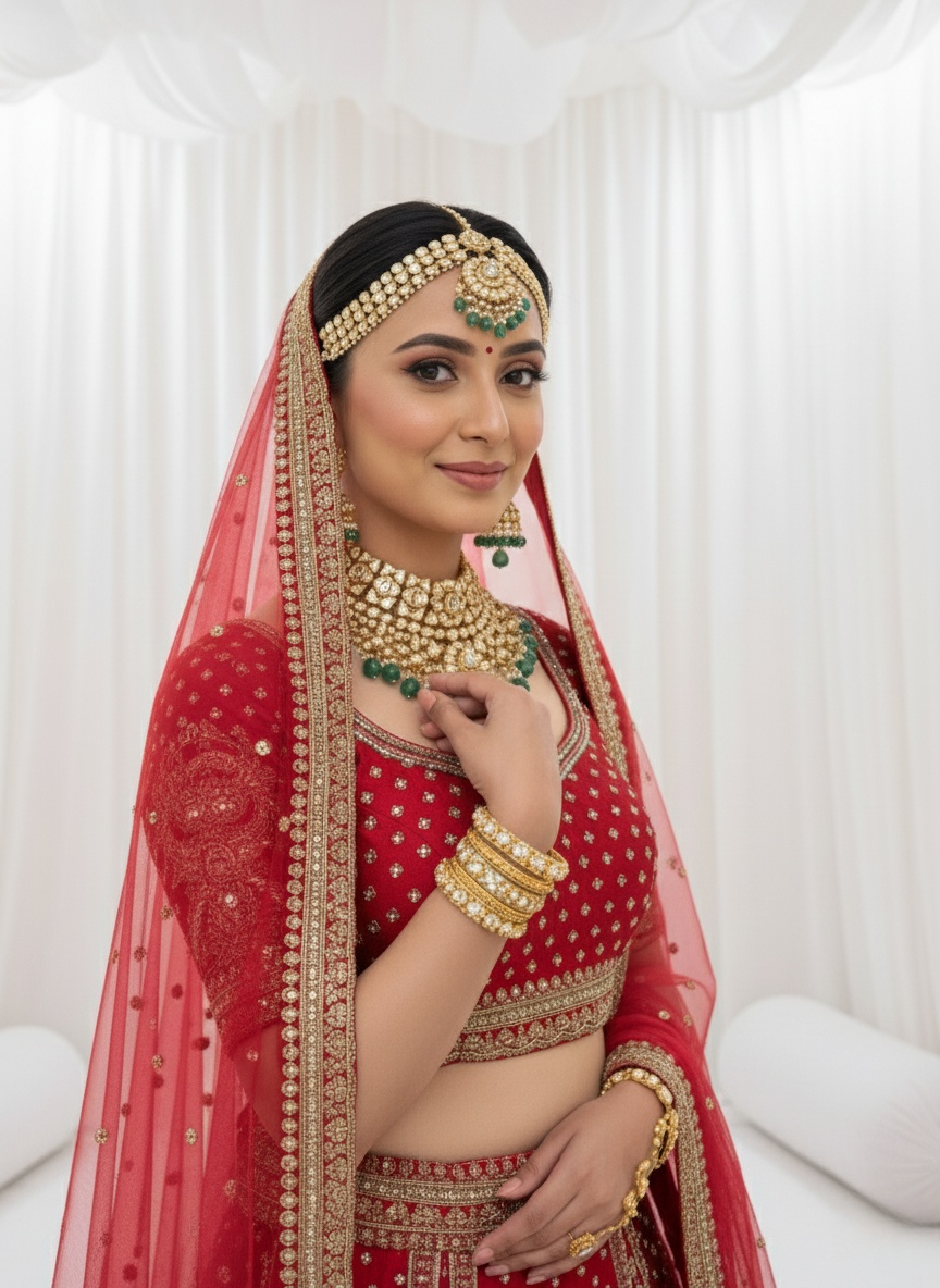 Crimson Red Zardozi Bridal Lehenga with Double Dupatta – The Royal Heritage Edit