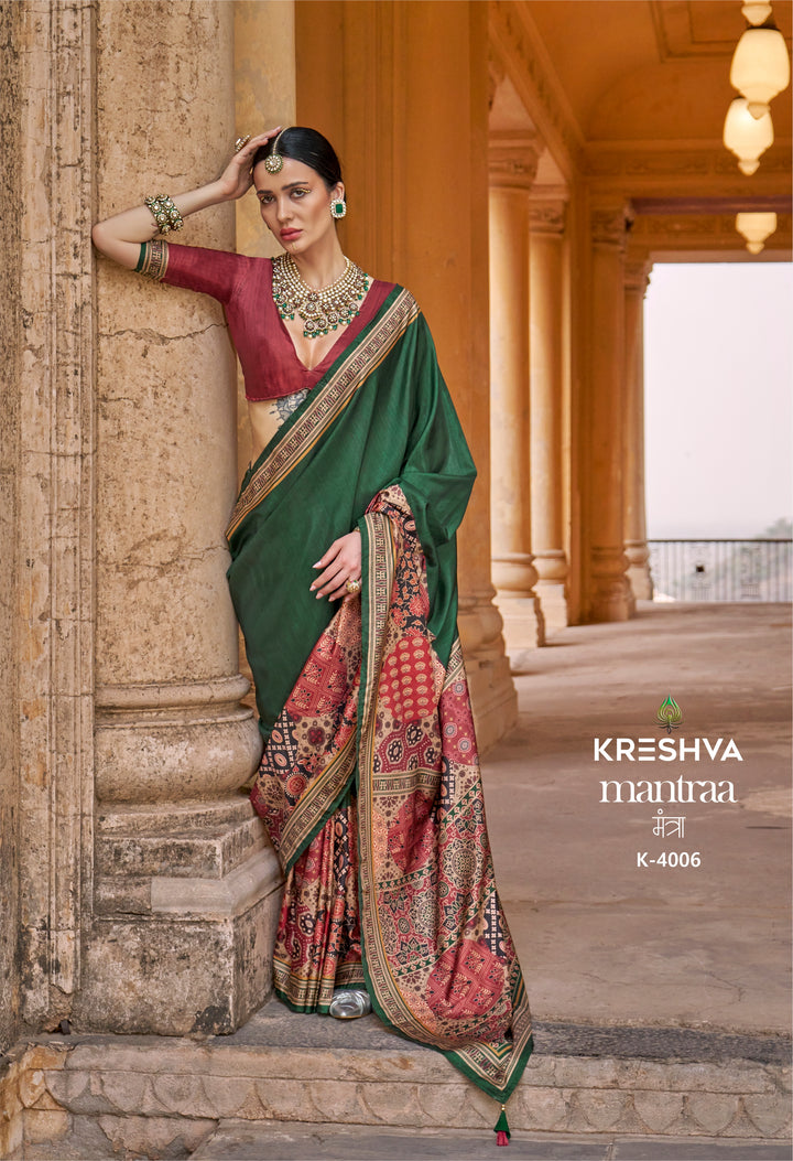 Mantraa Premium Printed Silk Saree Collection