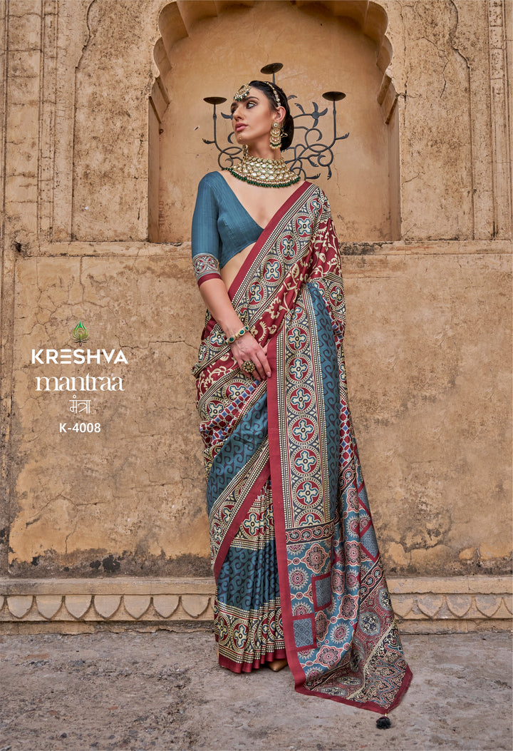 Mantraa Premium Printed Silk Saree Collection