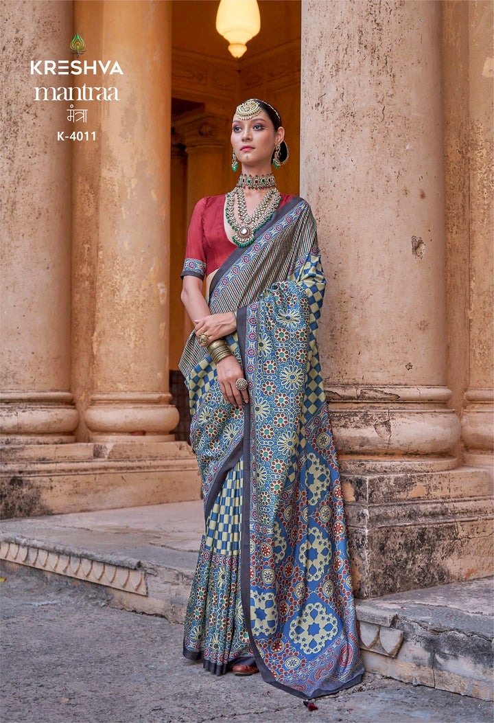 Mantraa Premium Printed Silk Saree Collection