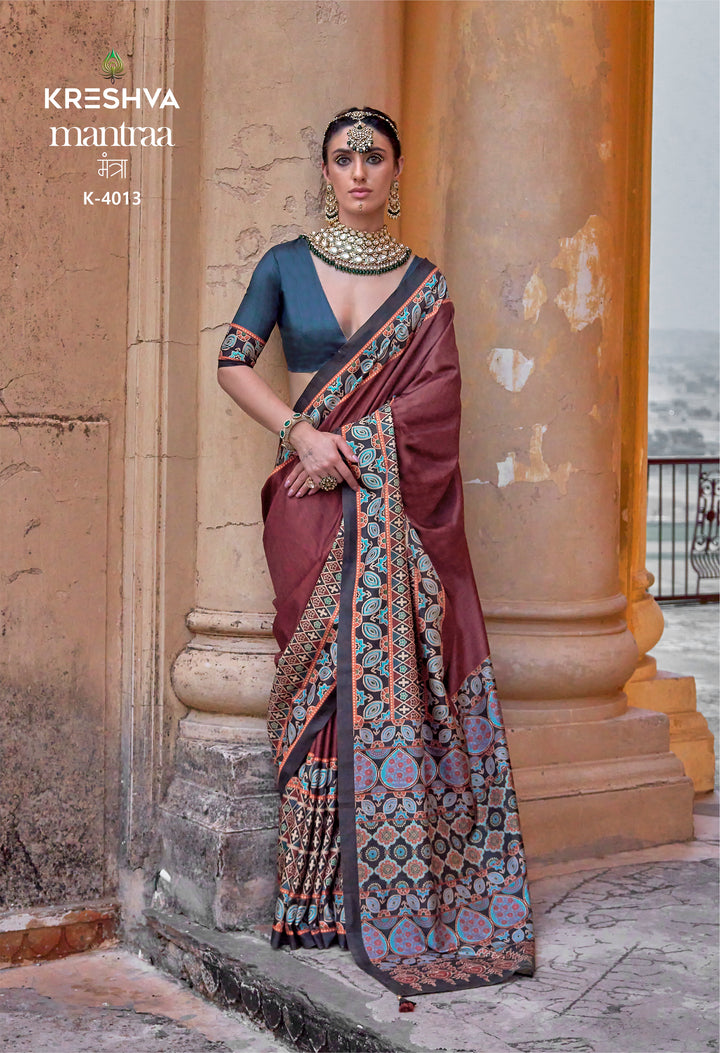 Mantraa Premium Printed Silk Saree Collection