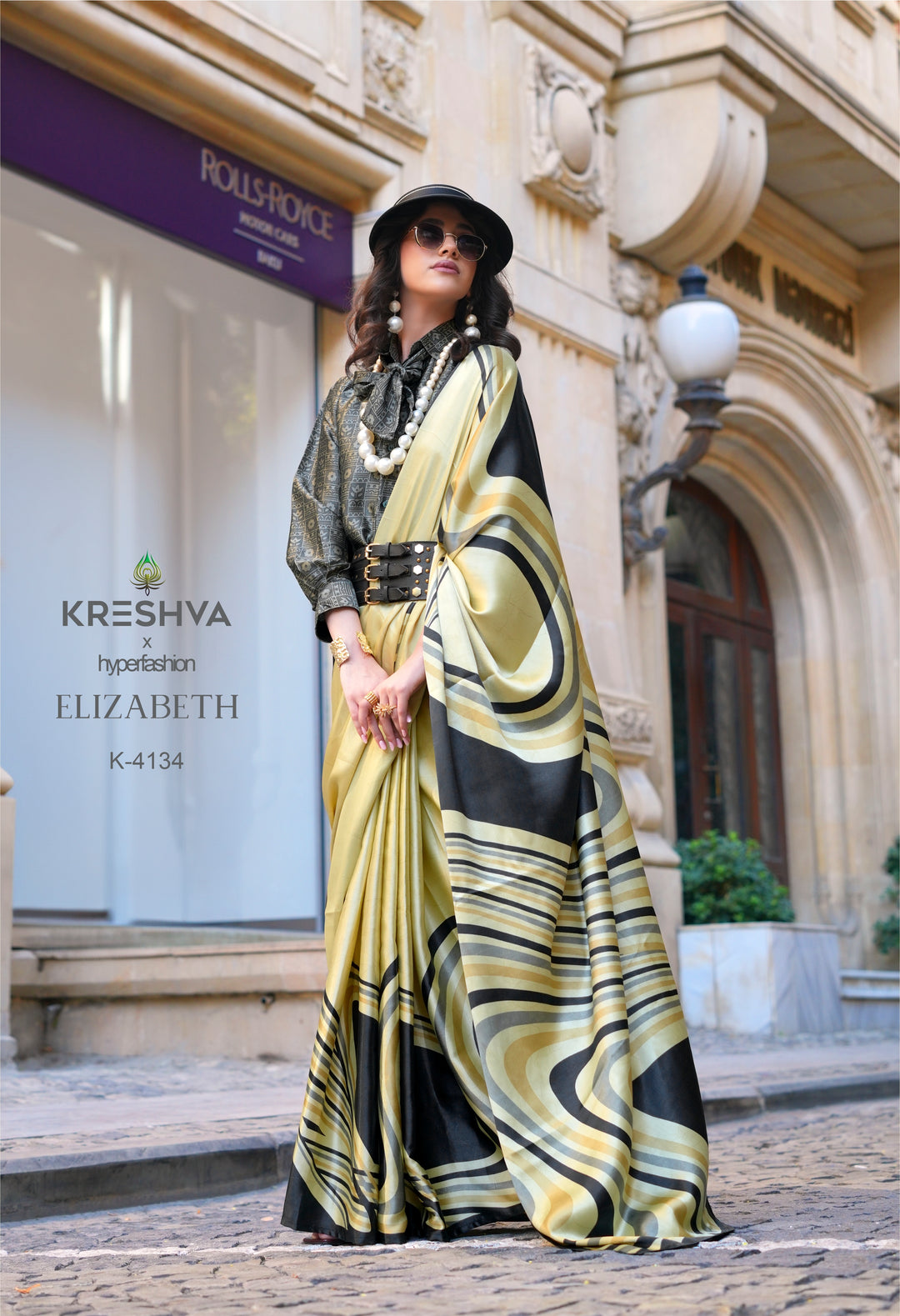 Elizabeth Designer Satin Silk Saree Collection | Contemporary Luxury Prints