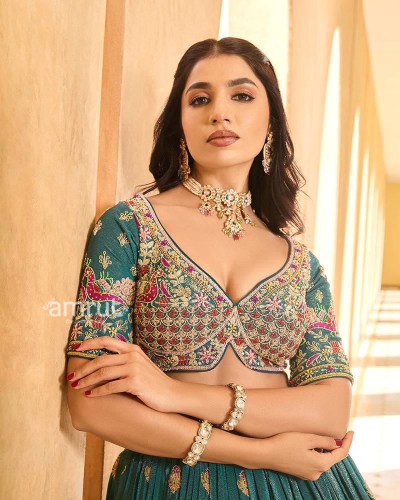 Kundan Floral Choker Necklace with Earrings 03