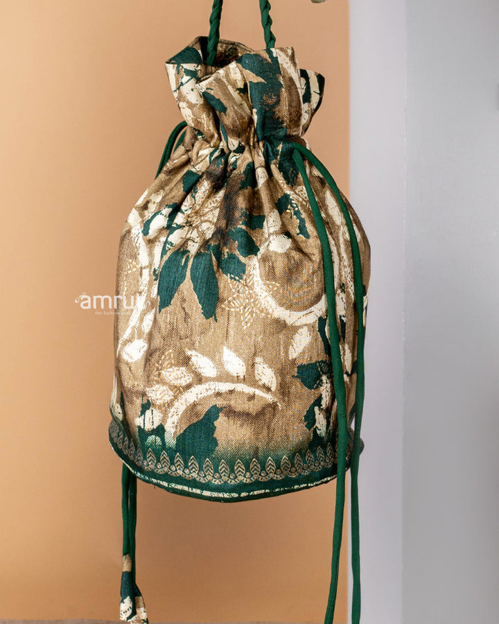 Light Taupe Potli Bag for Women In Cotton Silk