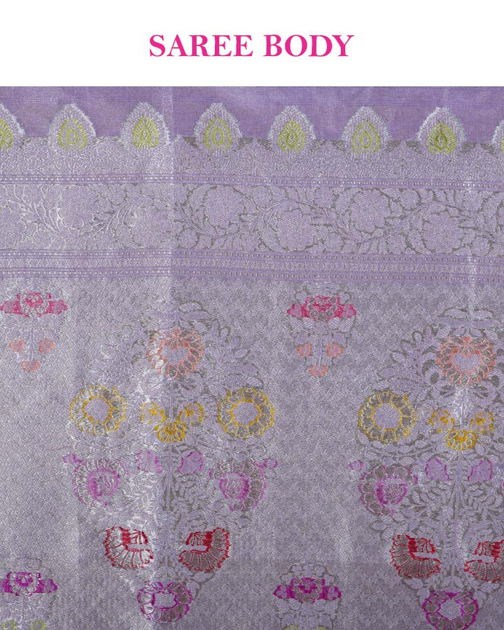 Light Purple Patola Print Zari Woven Silk Saree with Unstitched Blouse 06