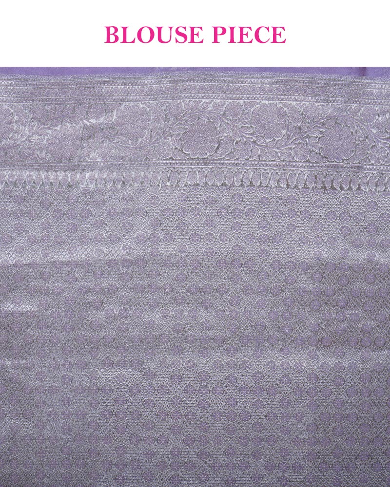 Light Purple Patola Print Zari Woven Silk Saree with Unstitched Blouse 07