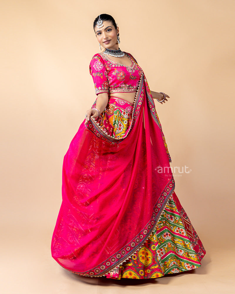 Multi-Color Alluring Hand Work Details Lehenga Choli with Dupatta