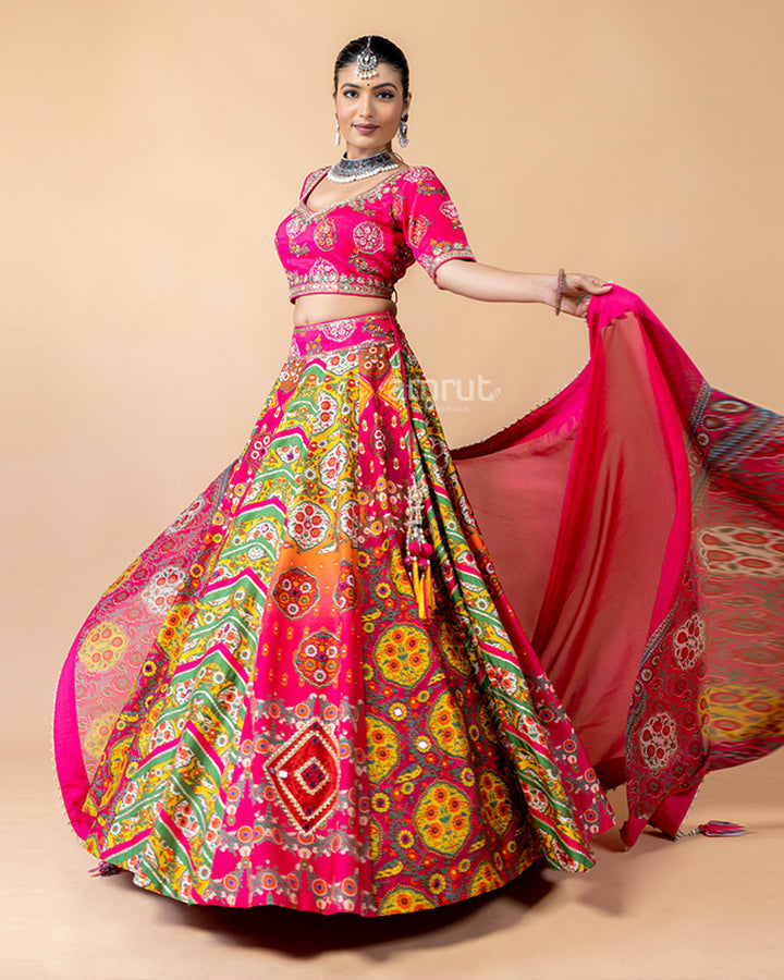 Multi-Color Alluring Hand Work Details Lehenga Choli with Dupatta