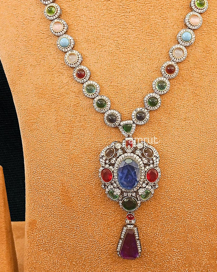 Multicolor Kundan Leaf Necklace Set