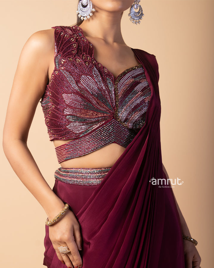 Persian Plum Ready to Wear Saree