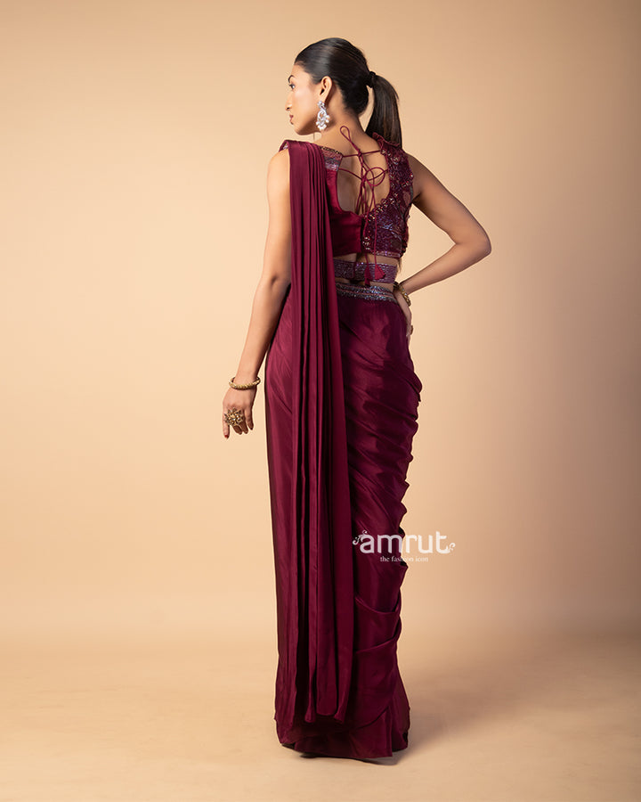 Persian Plum Ready to Wear Saree