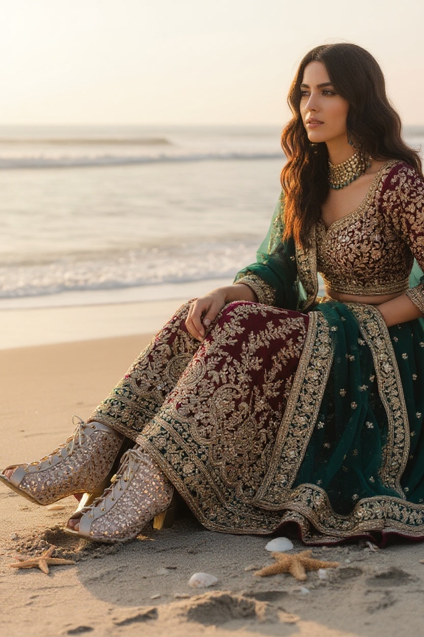 Golden Mesh Peep-Toe Heels with Lace-Up Detail – Glam Comfort Edition