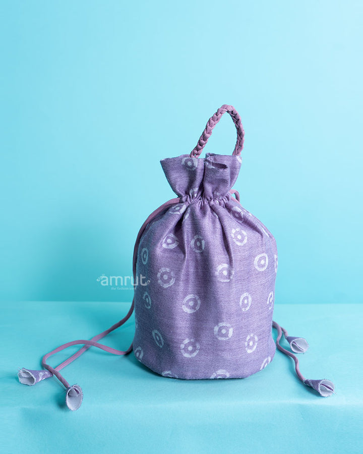 Purple Printed Potli Bag for Women 01