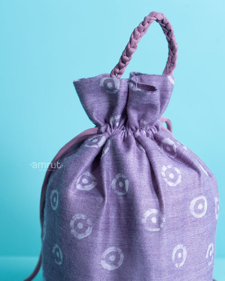 Purple Printed Potli Bag for Women 02