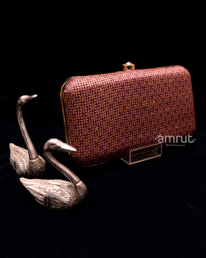 Red Handicraft Beautiful Bling Box Clutch Bag Purse