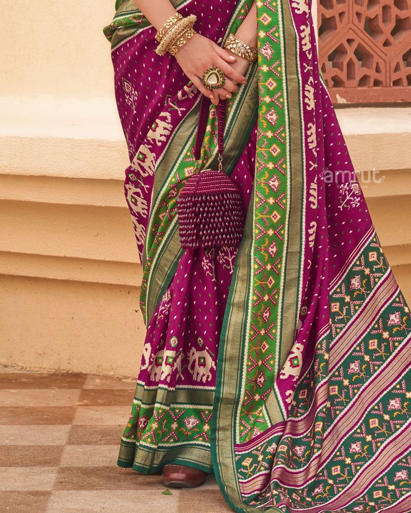 Rose Bud Cherry Cotton Silk Saree With Unstitched Blouse