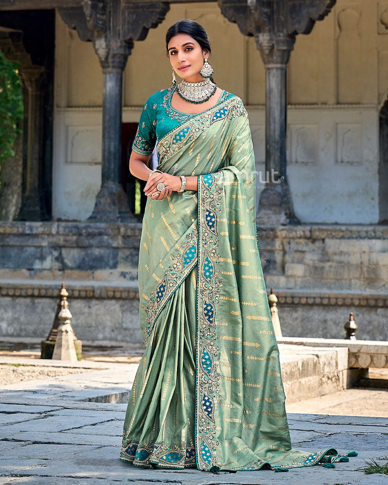 Art Silk IndoWestern Dress in Green with Embroidered work | Indo western  dress, Silk fabric, Silk