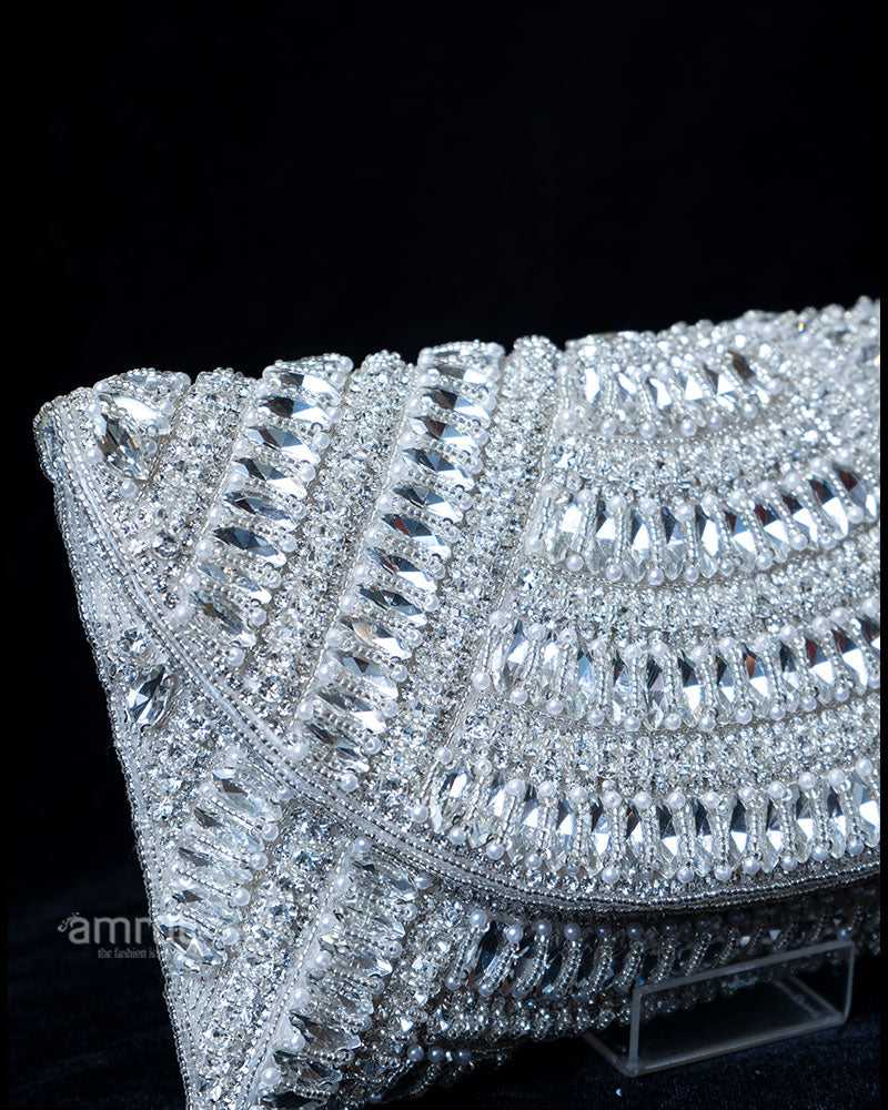 Silvery-White_Beaded_Envelope_with_Rhinestone_Accents_Clutch_Handbag_02