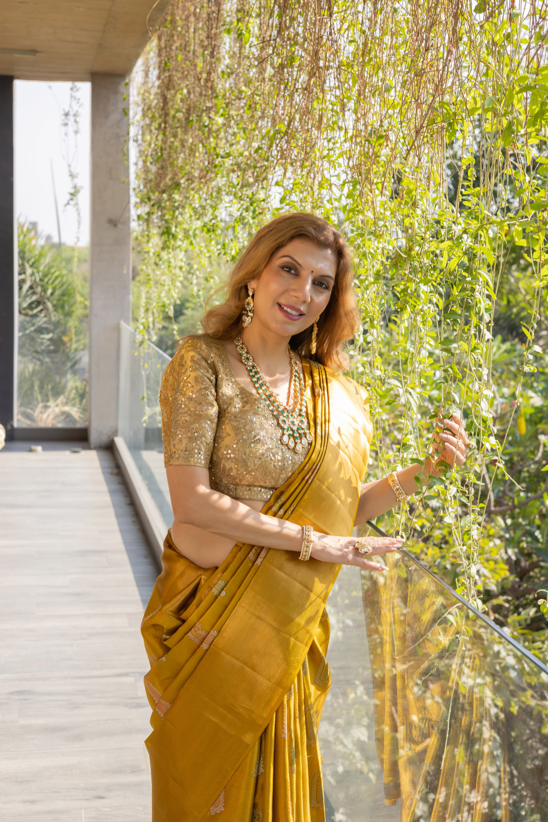 Mustard Gold Banarasi Silk Saree with Elegant Zari Motifs & Rich Pallu