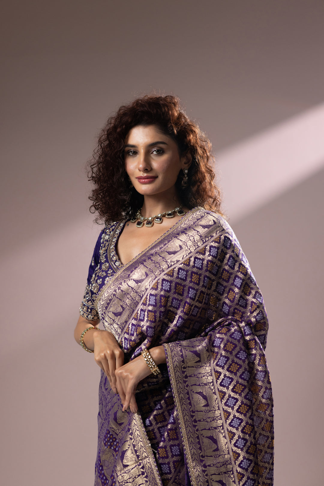 Royal Purple Banarasi Silk Saree with Intricate Zari Weaving