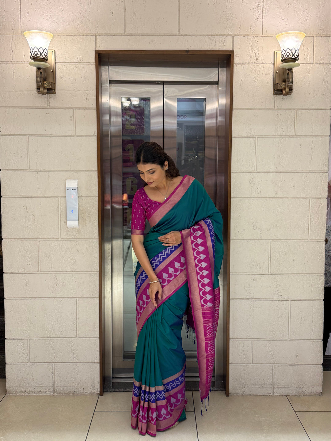 Elegant Patola Silk Saree with Unstitched Blouse and Exquisite Weaving