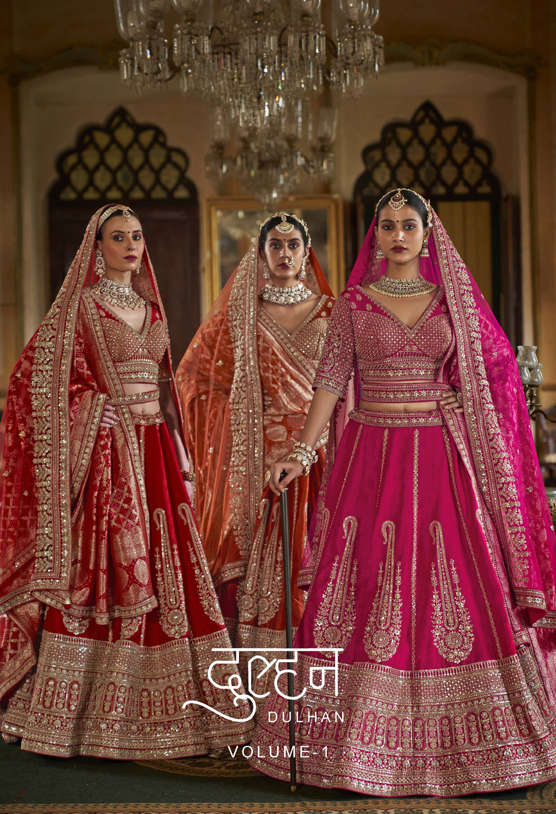 Rani Pink Bridal Lehenga with Double Dupatta & Heavy Zari Embroidery