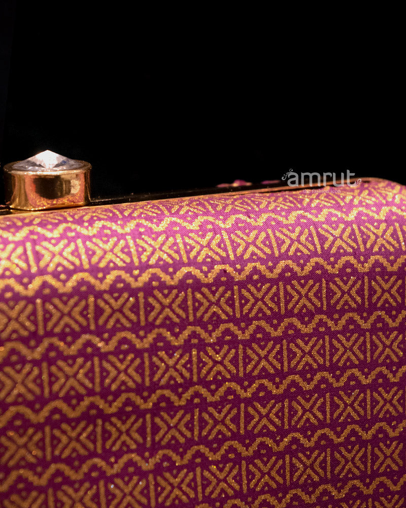 Violet Handicraft Beautiful Bling Box Clutch Bag Purse